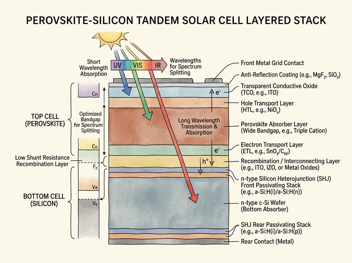 Perovskite-silicon Tandem Solar Cell Layered Stack Шаблон - FigPad