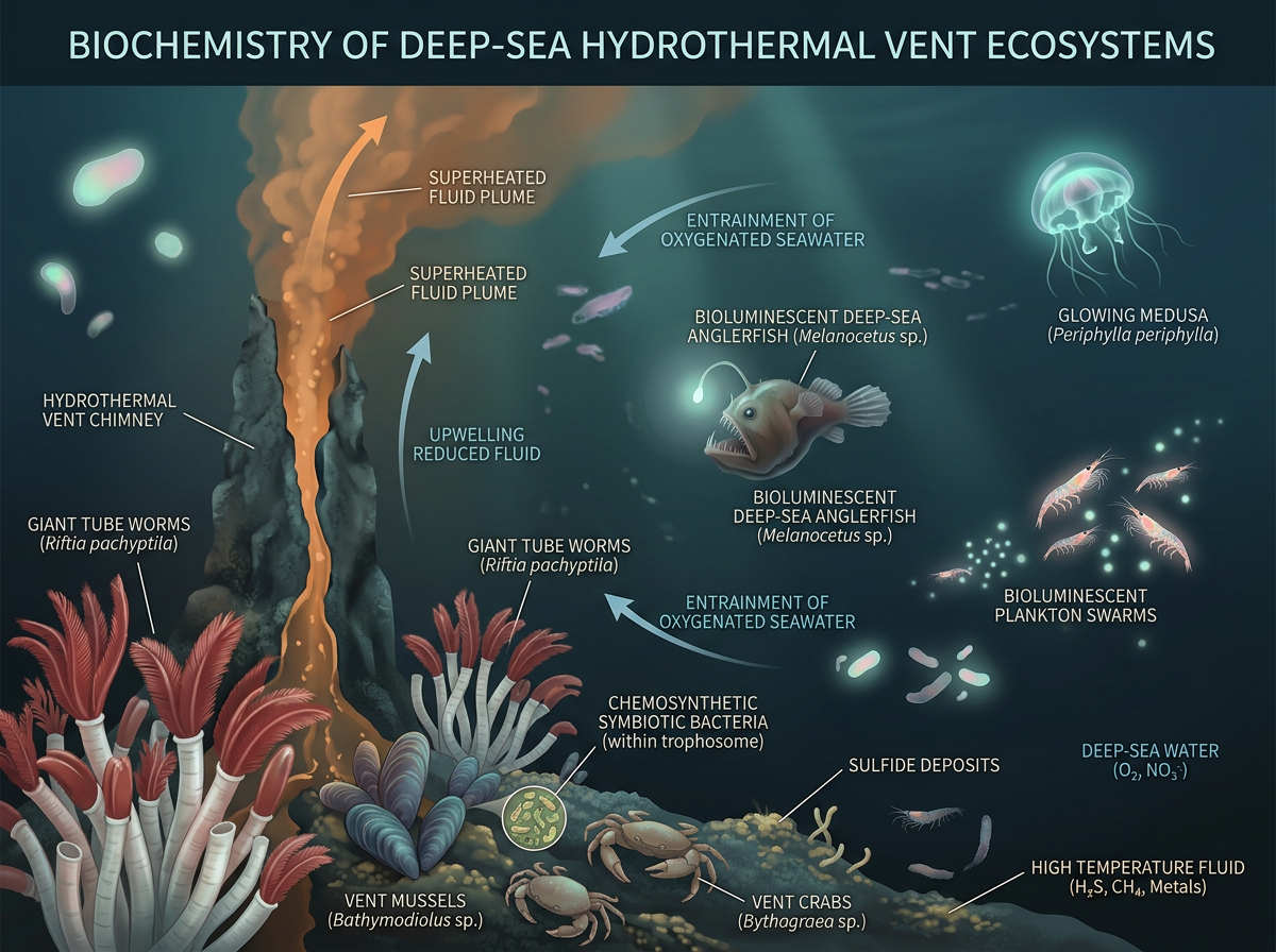 Deep-sea Hydrothermal Vent Ecosystem With Bioluminescent Species 템플릿 ...