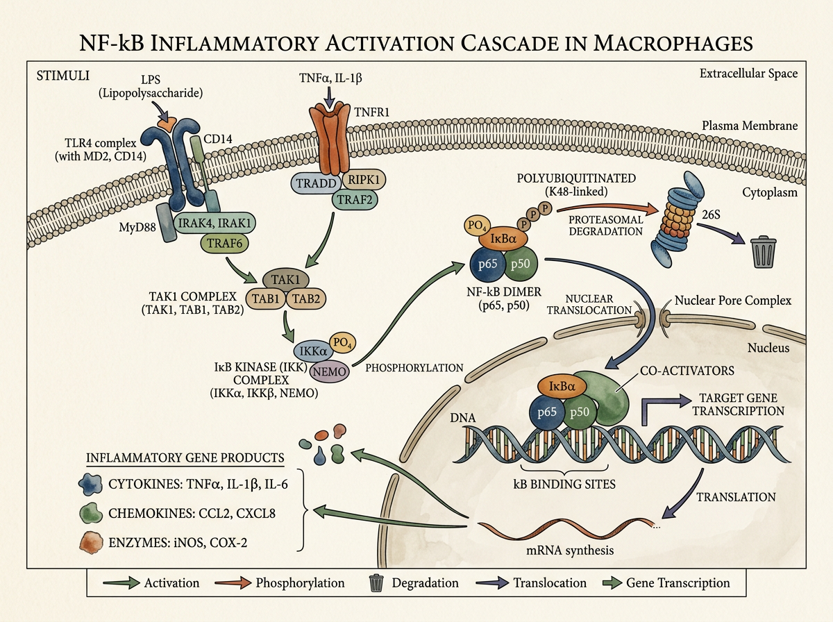 NF-kB Inflammatory Activation Cascade In Macrophages Template - FigPad