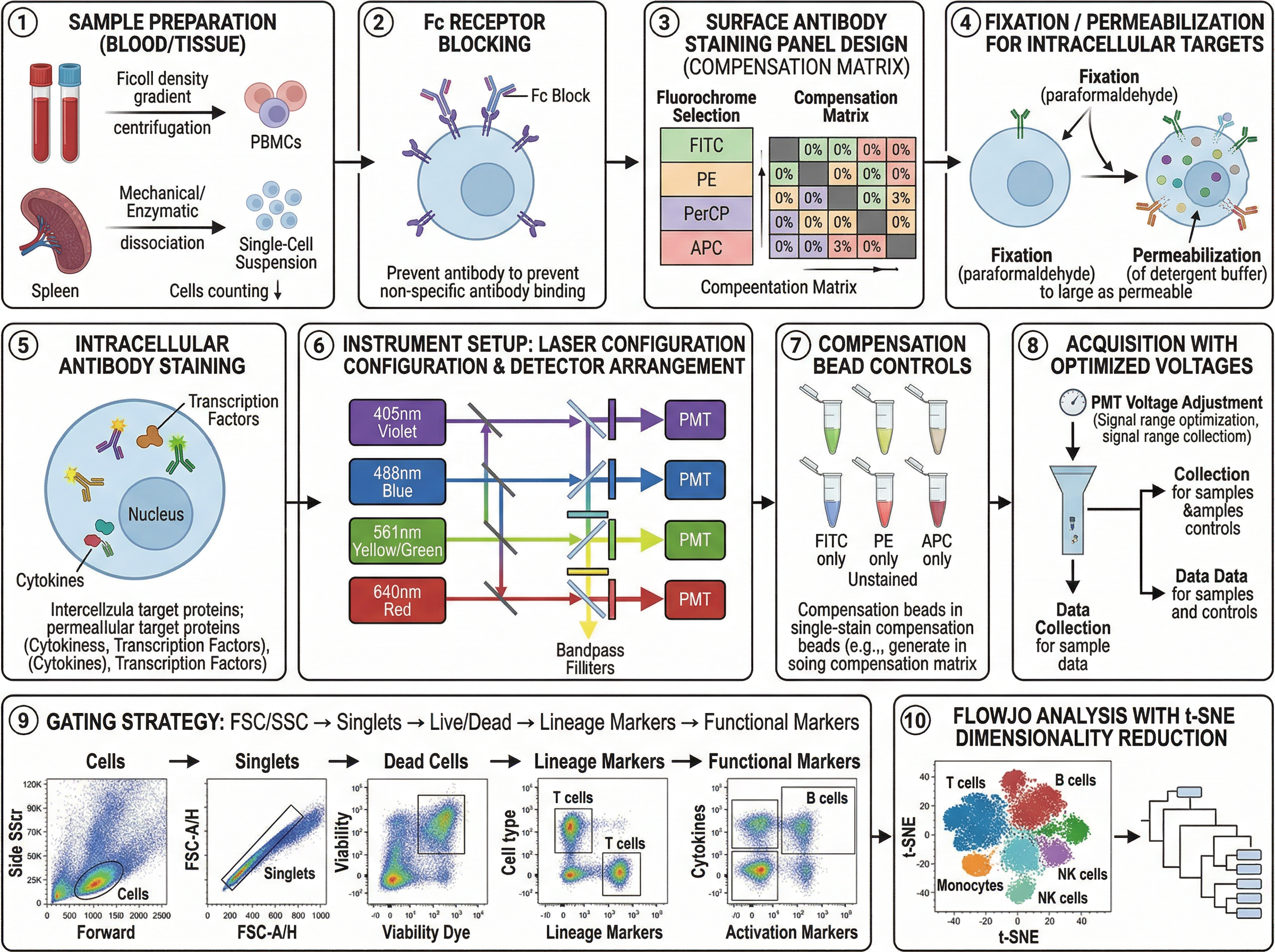 Multicolor Flow Cytometry Experimental Workflow Template - FigPad